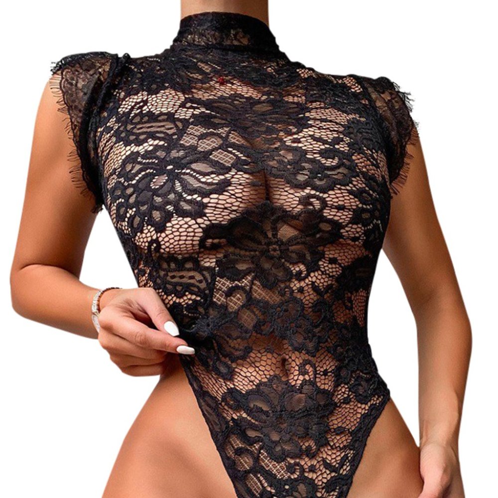 Open Back High Cut Floral Teddy - Picture 3 of 5